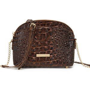 5324 Trendy Satchel Purse Crocodile Embossed Pattern Crossbody Shoulder